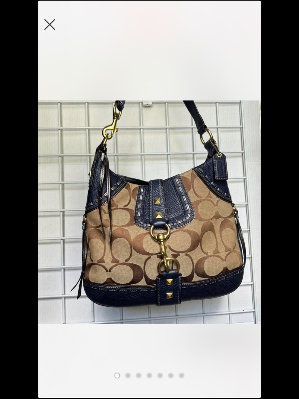 Coach Signature Studded Hampton Hobo Bag style 10314